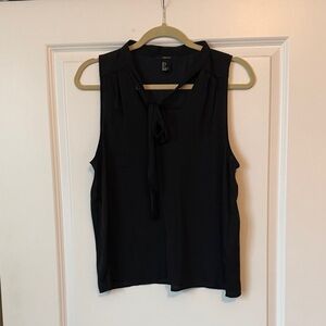 Forever 21 Black Sleeveless Blouse with Tie Neck